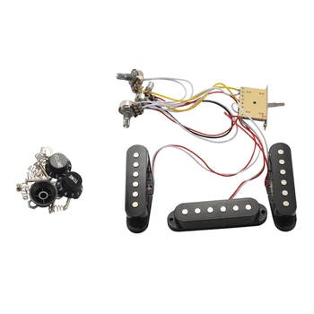 Жгут проводов звукоснимателя электрогитары, предварительно подключенный 5-позиционный переключатель, звукосниматель SSS для электрогитары ST, черный