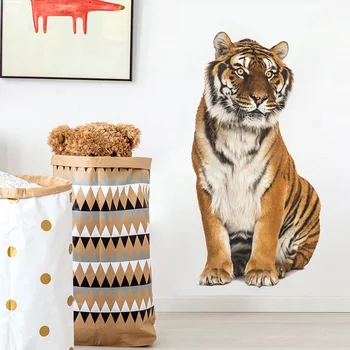 декоративные наклейки с изображением тигра в помещении 2шт.