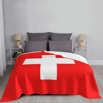 Одеяло с флагом Швейцарии, Мягкий флис, Осенние теплые Фланелевые пледы, Покрывало для дивана, Покрывало для спальни Изображение 2