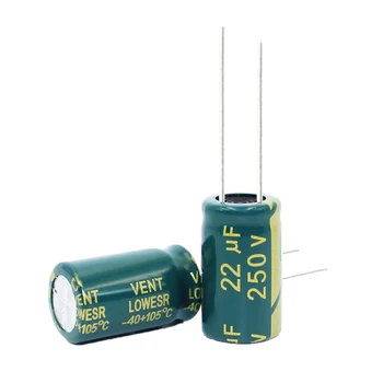 6 шт./лот Высокочастотный низкоомный алюминиевый электролитический конденсатор 250 В 22 мкФ размером 10 *17 22 мкФ 20%