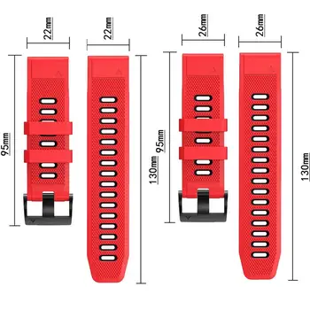 Сменные силиконовые ремешки HAODEE 22 мм для часов Garmin Quickfit Изображение 5