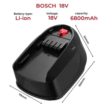 Литий-ионный аккумулятор 18V 6800mAh для Bosch18V PBA PSB PSR PST Bosch Home & GardenTools (только для типа C) AL1830CV AL1810CV AL1815CV