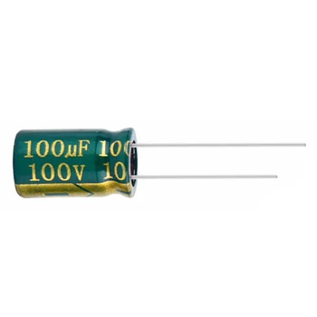 10 шт./лот 100V 100UF Низкое ESR/Импеданс высокочастотный алюминиевый электролитический конденсатор размер 100v 100UF 20% Изображение 0