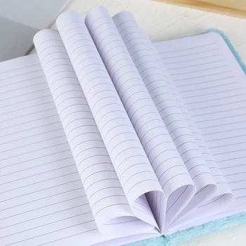 Плюшевый блокнот с мультяшной лисой, окрашенный в разноцветный цвет, дневник формата А5, записная книжка для девочек, подарочные канцелярские принадлежности, школьные принадлежности Изображение 5
