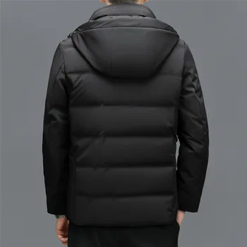 YXL-7788 Новый зимний мужской пуховик с капюшоном, теплая и утолщенная куртка, повседневная деловая куртка с отворотом из белого утиного пуха, тренд Изображение 1