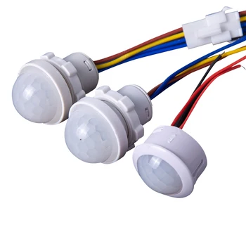 LED PIR Без регулируемой задержки Инфракрасный детектор человеческого тела ИК Инфракрасный датчик движения Выключатель света для дома AC110-240V DC 12V-24V