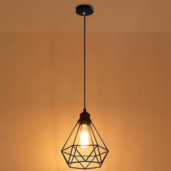 Винтажный стиль Ретро Подвесной светильник Проволочная клетка Универсальный Стильный Декор для дома Металлическое освещение в индустриальном стиле Модное Освещение