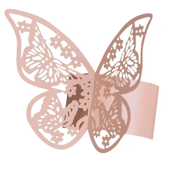 ГОРЯЧИЕ-50шт 3D кольца для бумажных салфеток с бабочками для свадеб, украшение стола салфетками с бабочками
